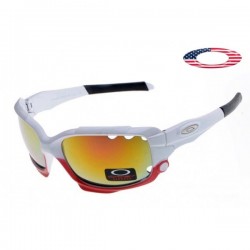 replica Oakley racing jacket sunglasses white frame fire iridium lens